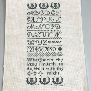 Completed Vintage Cross Stitch Sampler Ready To Frame 1998